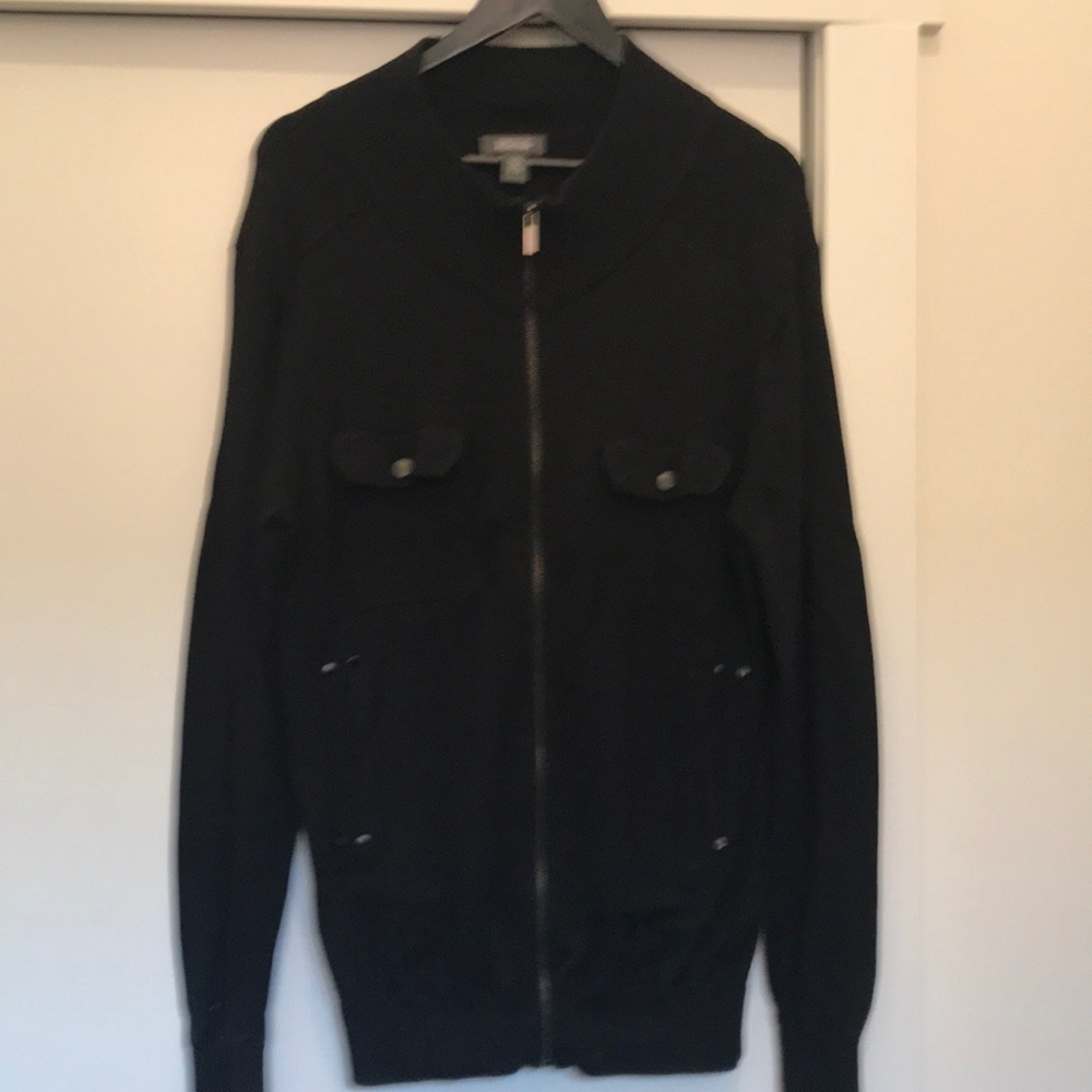 Kenneth Cole black zip up sweater